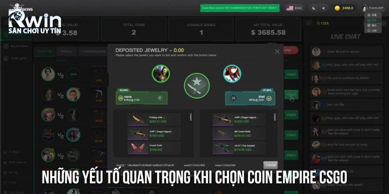 Những lưu &yacute; khi chọn một trang web Coin empire csgo